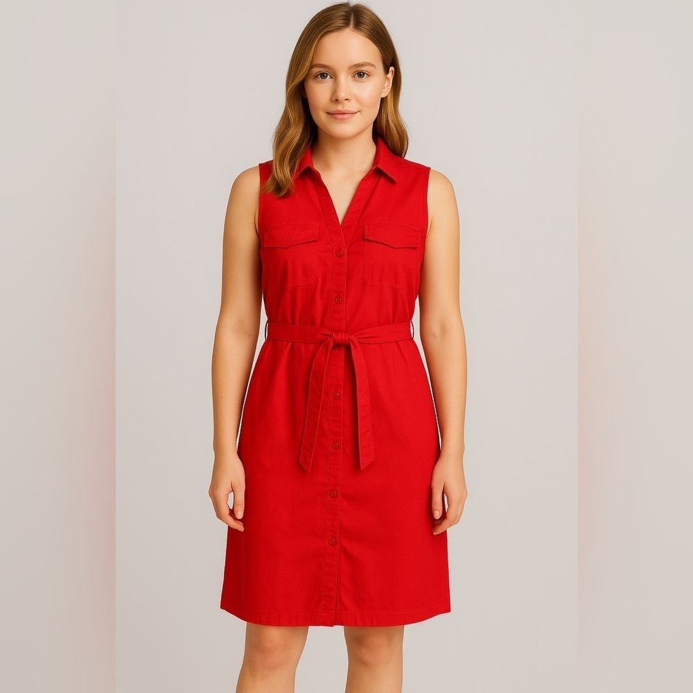 New York & Company Red Sleeveless Dress Size 6